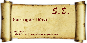 Springer Dóra névjegykártya