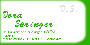 dora springer business card